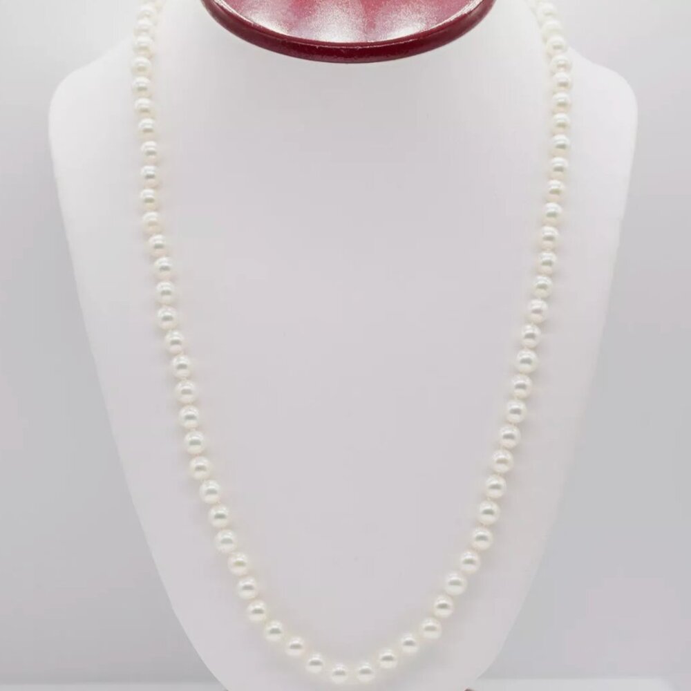 Designer VS Diamond Cultured Pearl 22 Inch Ladies Necklace